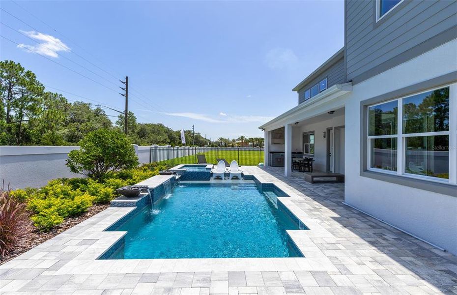 Exterior details and patio area of a home in The Estates at Nona Sound, Orlando (Image 21). Exterior details and patio area of a home in The Estates at Nona Sound, Orlando (Image 21).