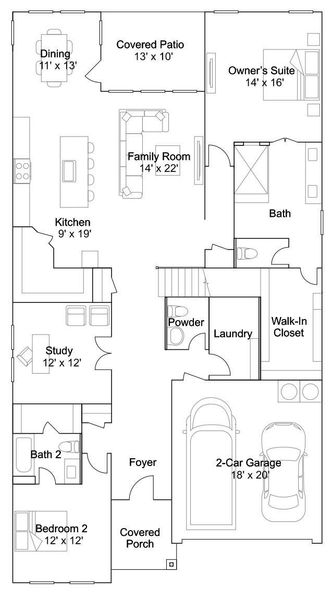 2D floor plan layout of this home in Anniston, Katy, TX (Image 2).