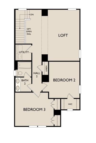 2D floor plan layout for the Doty by Ashton Woods in Midtown at Nexton, Summerville, SC (Image 4).