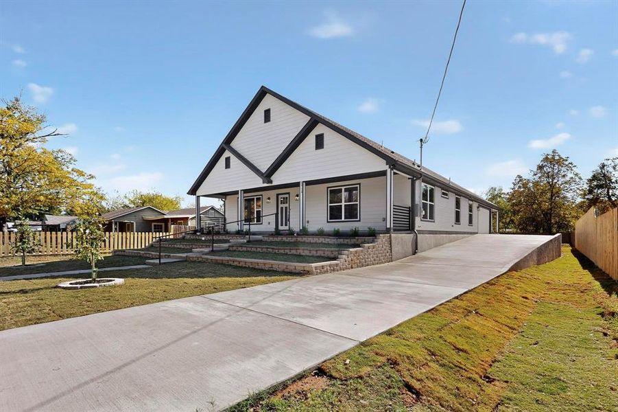 View of front of property with covered porch
