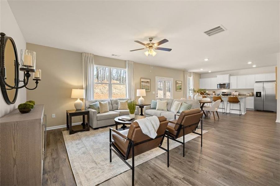 Furnished interior view inside a new home in Jackson Landing, Jefferson (Image 3). Furnished interior view inside a new home in Jackson Landing, Jefferson (Image 3).