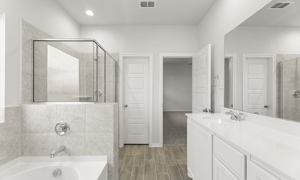 Representative exterior photo of a completed home built from the Thorndale by Impression Homes in Heartland, Heartland, TX (Image 20). Representative exterior photo of a completed home built from the Thorndale by Impression Homes in Heartland, Heartland, TX (Image 20).