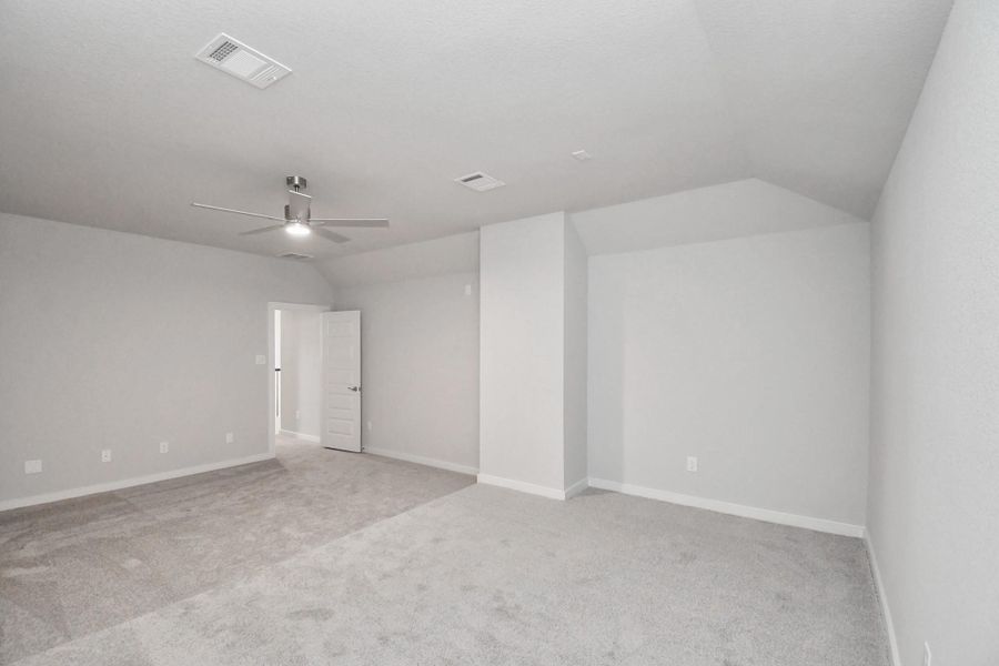 Another perspective of the spacious media room. Sample photo of completed home with similar floor plan. Actual colors and selections may vary. Another perspective of the spacious media room. Sample photo of completed home with similar floor plan. Actual colors and selections may vary.