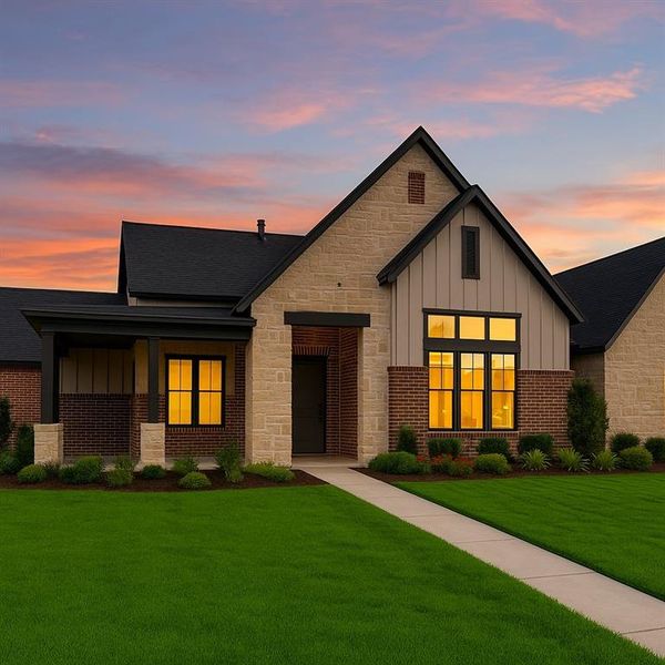 Front exterior of a new home in , Weatherford, TX, highlighting curb appeal (Image 1).