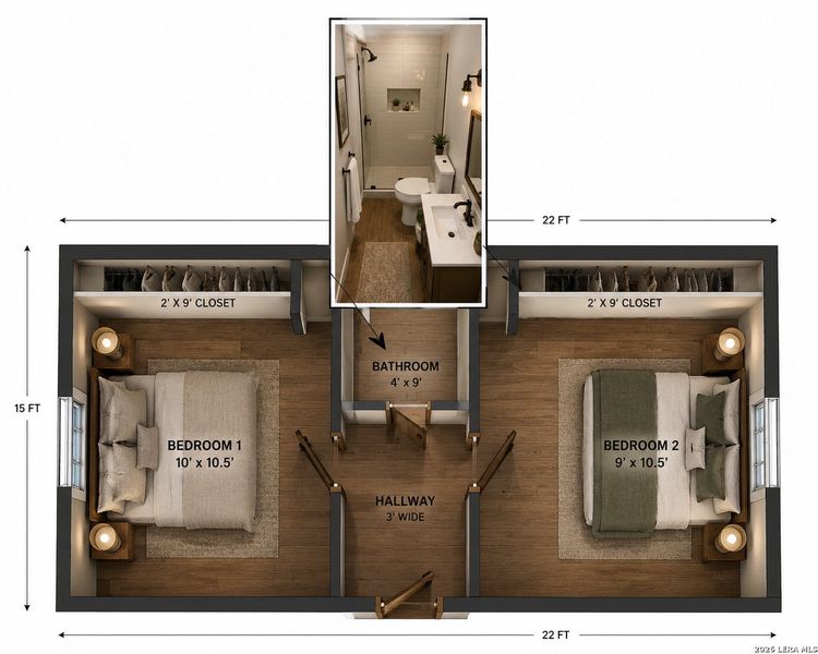 2D floor plan layout of this home in , Martindale, TX (Image 3).