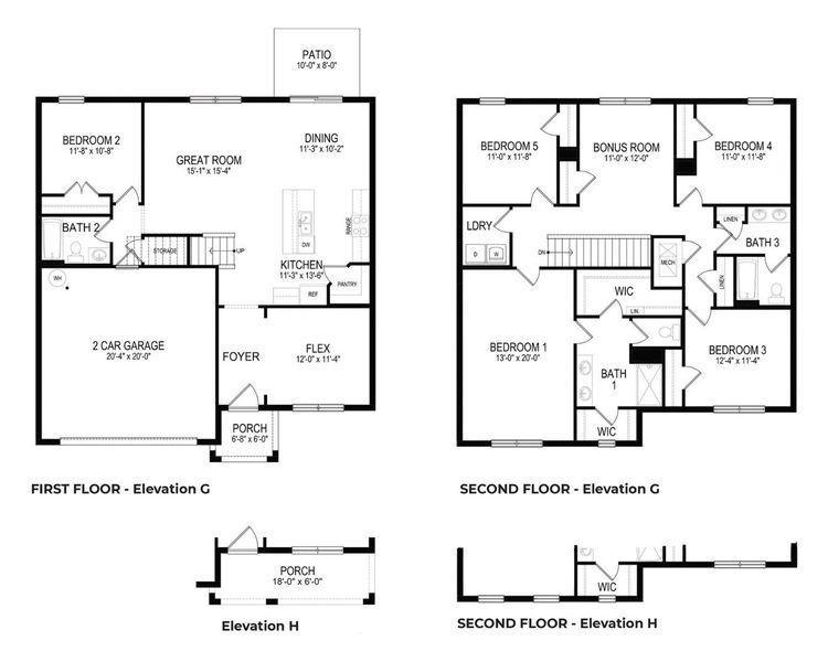 2D floor plan layout for the Hayden by D.R. Horton in Oakfield Trails, Parrish, FL (Image 3).