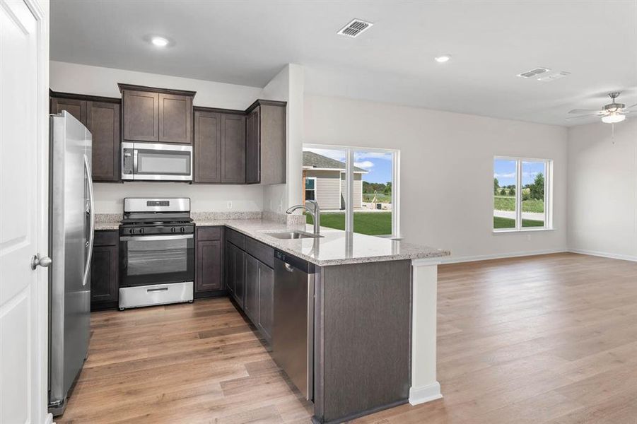 Furnished interior view inside a new home in Big Sky Estates, Ponder (Image 2). Furnished interior view inside a new home in Big Sky Estates, Ponder (Image 2).