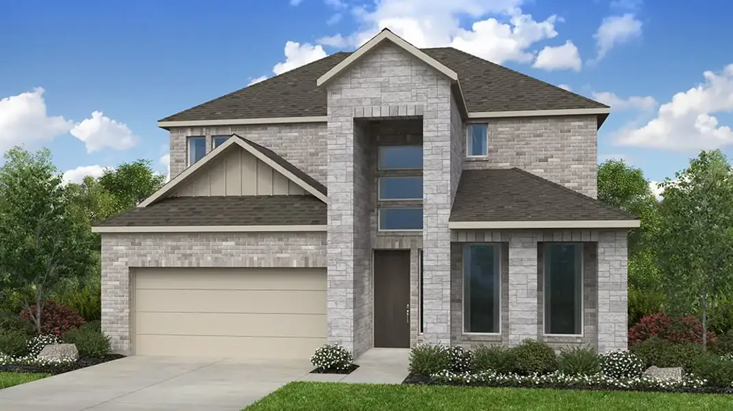 Representative exterior photo of a completed home built from the Piedmont by Taylor Morrison in Eastwood, Manor, TX (Image 22).