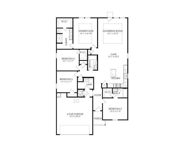 2D floor plan layout for the Eastgate by Centex in Windcress, Cove, TX (Image 4). 2D floor plan layout for the Eastgate by Centex in Windcress, Cove, TX (Image 4).