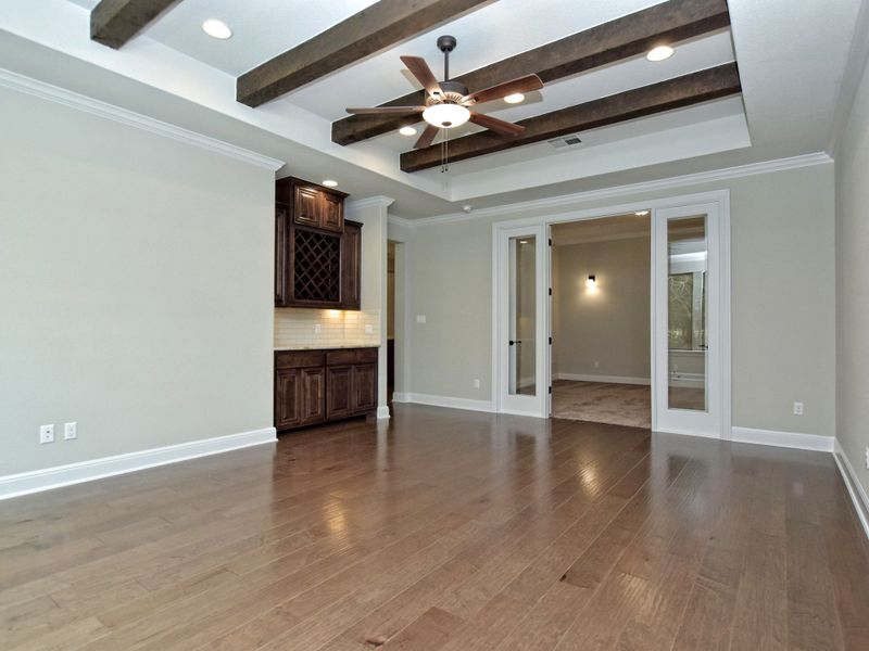 Representative unfurnished interior of a home built from the Avalon by Giddens Homes in Scofield Farms Estates, Georgetown (Image 200).