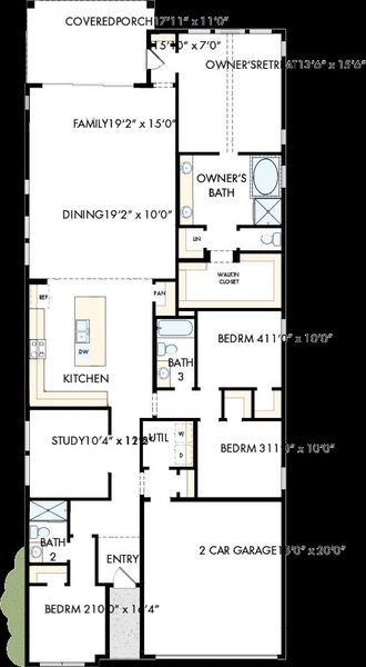 2D floor plan layout of this home in Elyson - Reserve Collection, Katy, TX (Image 5).