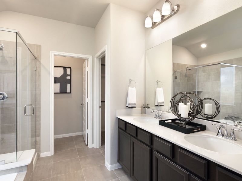 Furnished interior view inside a new home in Massey Oaks - Premier Series, Pearland (Image 4). Furnished interior view inside a new home in Massey Oaks - Premier Series, Pearland (Image 4).