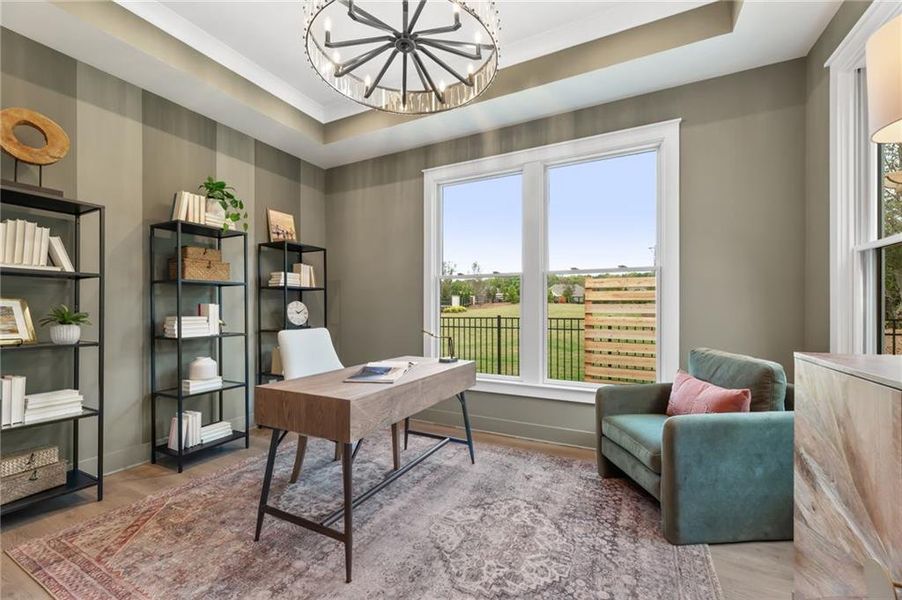 Furnished interior view inside a new home in The Courtyards by The Manor, Alpharetta (Image 42). Furnished interior view inside a new home in The Courtyards by The Manor, Alpharetta (Image 42).
