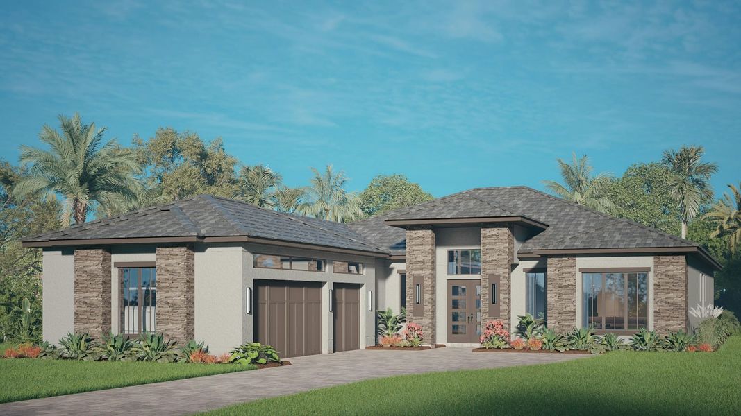 Representative exterior photo of a completed home built from the Anson by GHO Homes in The Reserve at Grand Harbor, Vero Beach, FL (Image 2). Representative exterior photo of a completed home built from the Anson by GHO Homes in The Reserve at Grand Harbor, Vero Beach, FL (Image 2).