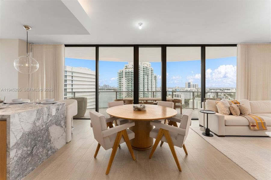 Furnished interior view inside a new home in Five Park, Miami Beach (Image 7).