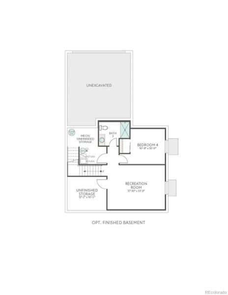 2D floor plan layout of this home in Crescendo at The Aurora Highlands, Aurora, CO (Image 2).