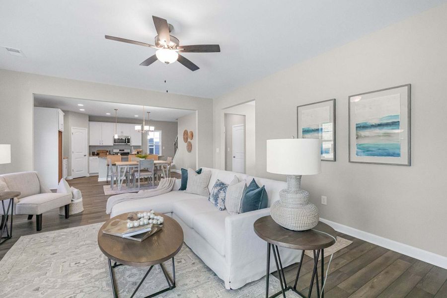 Representative furnished interior of a home built from the Aberdeen by Caviness & Cates Communities in Bartlett Manor, Youngsville (Image 125).
