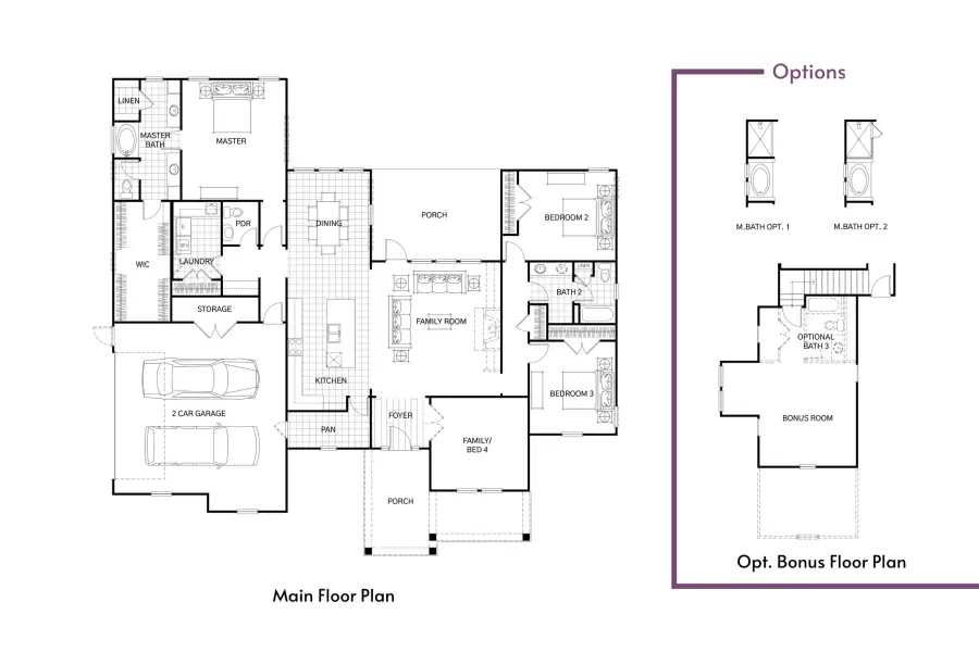 2D floor plan layout for the Autumn by Hunter Quinn Homes in Church Creek Reserve, Johns Island, SC (Image 3).