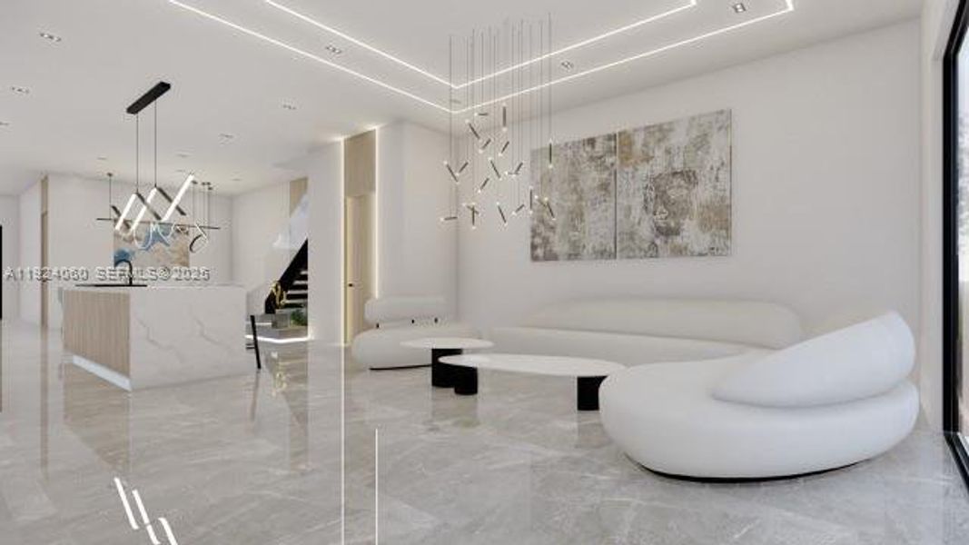 Furnished interior view inside a new home in , Miami (Image 5). Furnished interior view inside a new home in , Miami (Image 5).