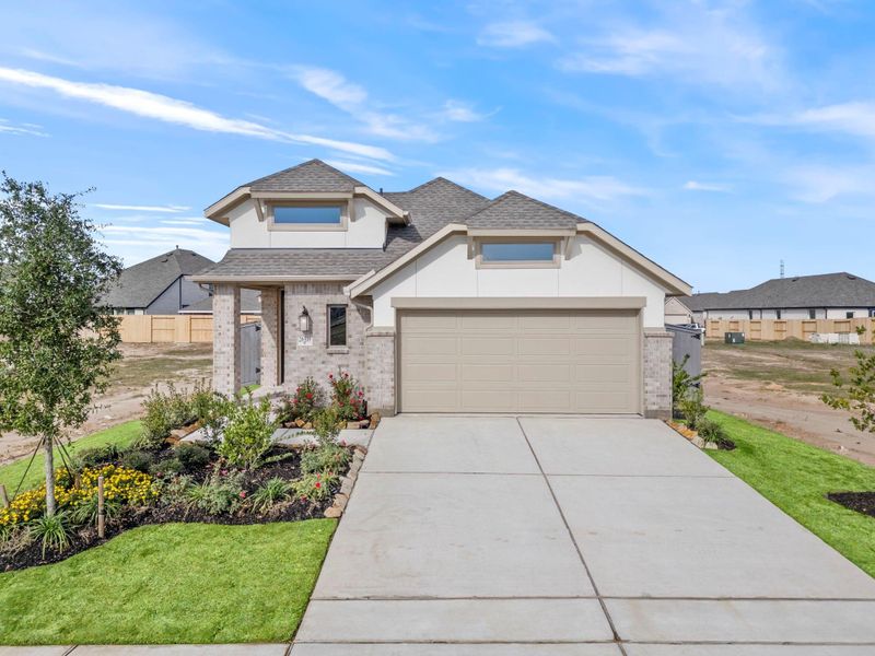 Front exterior of a new home in Jubilee, Hockley, TX, highlighting curb appeal (Image 22). Front exterior of a new home in Jubilee, Hockley, TX, highlighting curb appeal (Image 22).
