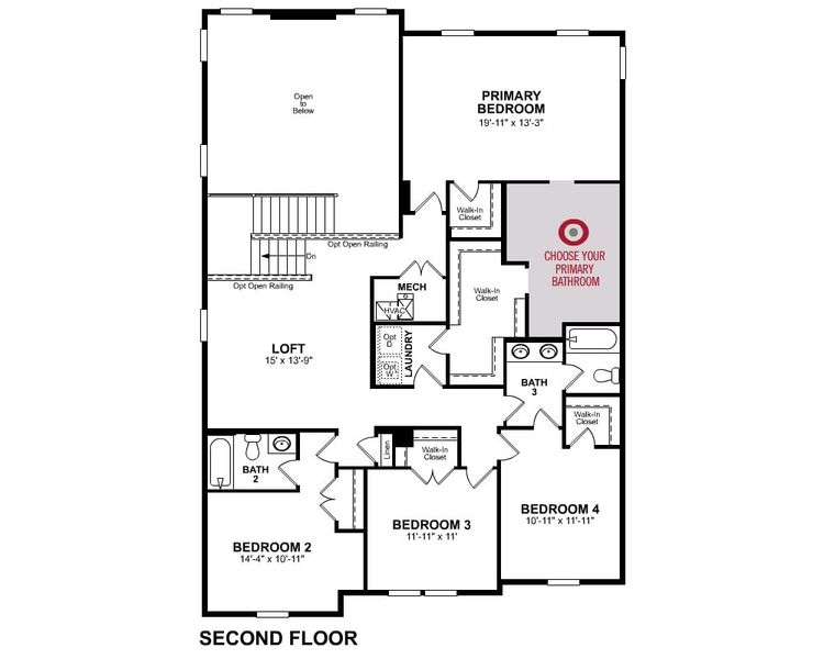2D floor plan layout of this home in Wisteria at GreenHouse, Marietta, GA (Image 27).