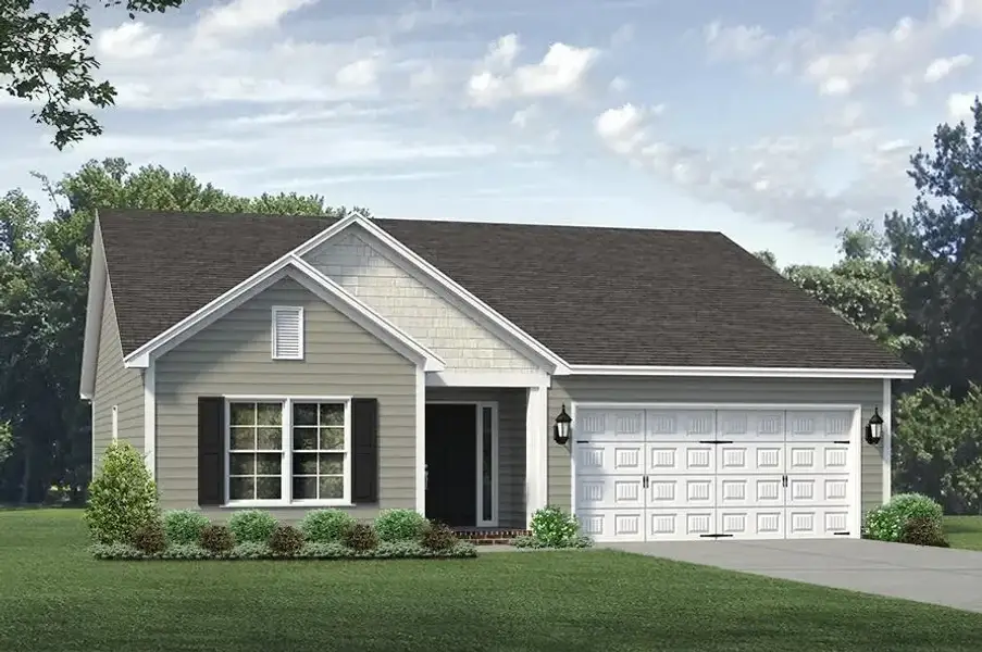 Front exterior of a new home in Trinity Meadows, Trinity, NC, highlighting curb appeal (Image 1). Front exterior of a new home in Trinity Meadows, Trinity, NC, highlighting curb appeal (Image 1).