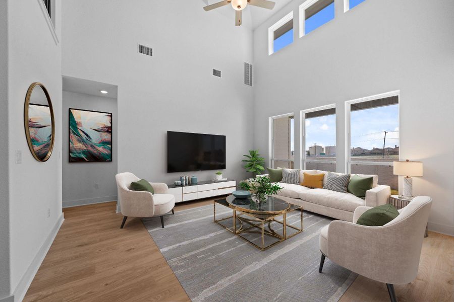 Open Concept Family Room - Virtually Staged