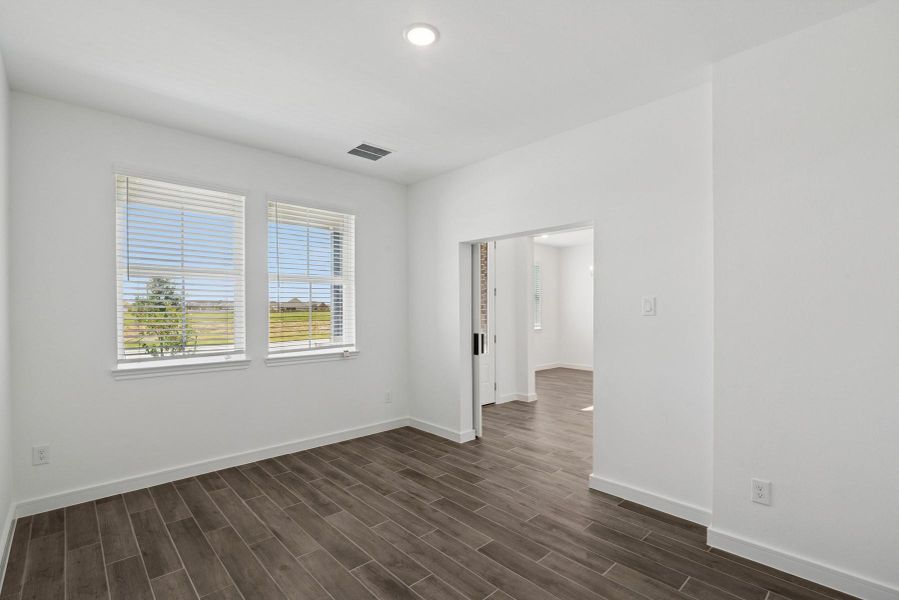 Convenient home office with barn doors for privacy Convenient home office with barn doors for privacy