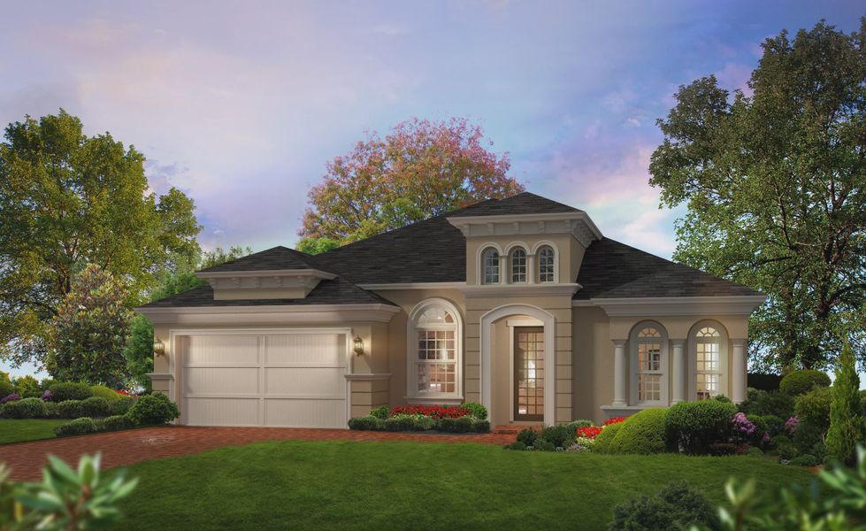 Representative exterior photo of a completed home built from the Costa Mesa by ICI Homes in Plantation Bay, Ormond Beach, FL (Image 4). Representative exterior photo of a completed home built from the Costa Mesa by ICI Homes in Plantation Bay, Ormond Beach, FL (Image 4).