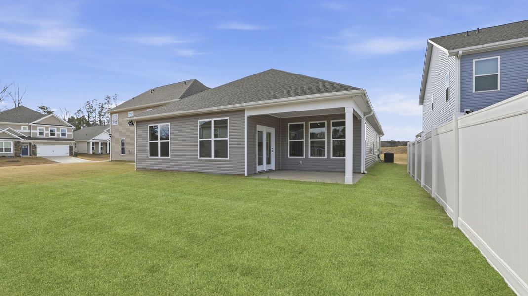 Exterior details and patio area of a home in Seven Oaks, Greenwood (Image 3).