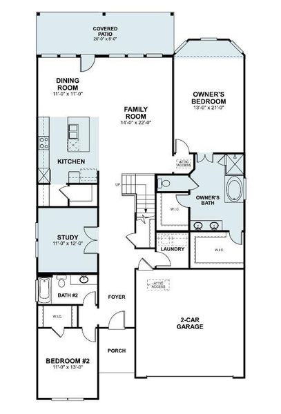 2D floor plan layout of this home in Edgewood, Leander, TX (Image 5).