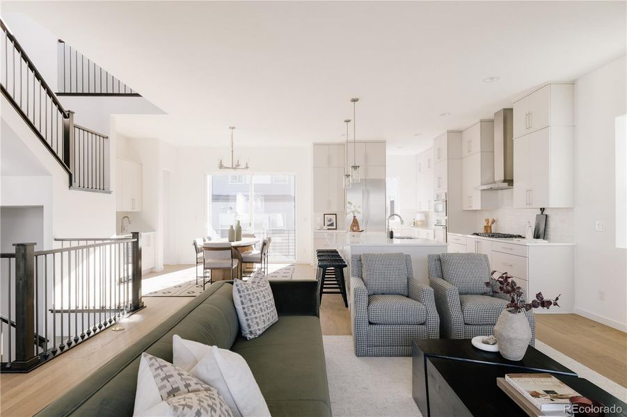 Furnished interior view inside a new home in Lyric at Ridgegate, Lone Tree (Image 9).