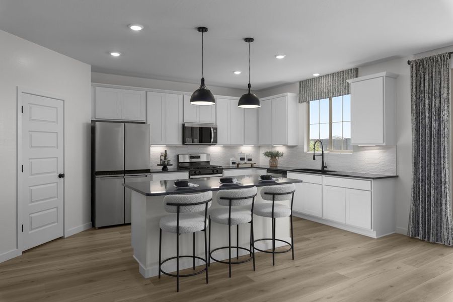 Representative furnished interior of a home built from the 2383 Modeled by KB Home in The Traditions at Teravalis, Buckeye (Image 5).