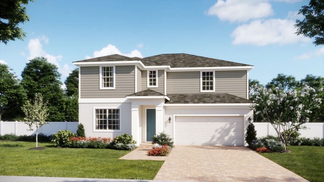 Representative exterior photo of a completed home built from the Magnolia by Risewell Homes in Kentucky Square, Sanford, FL (Image 2). Representative exterior photo of a completed home built from the Magnolia by Risewell Homes in Kentucky Square, Sanford, FL (Image 2).