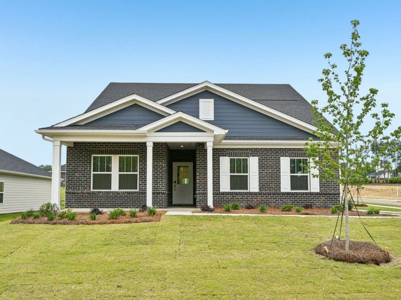 Front exterior of a new home in Brighton Springs, York, SC, highlighting curb appeal (Image 1). Front exterior of a new home in Brighton Springs, York, SC, highlighting curb appeal (Image 1).