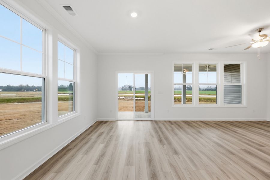 Representative unfurnished interior of a home built from the Bailey II by Great Southern Homes in Southbridge, Sumter (Image 83). Representative unfurnished interior of a home built from the Bailey II by Great Southern Homes in Southbridge, Sumter (Image 83).