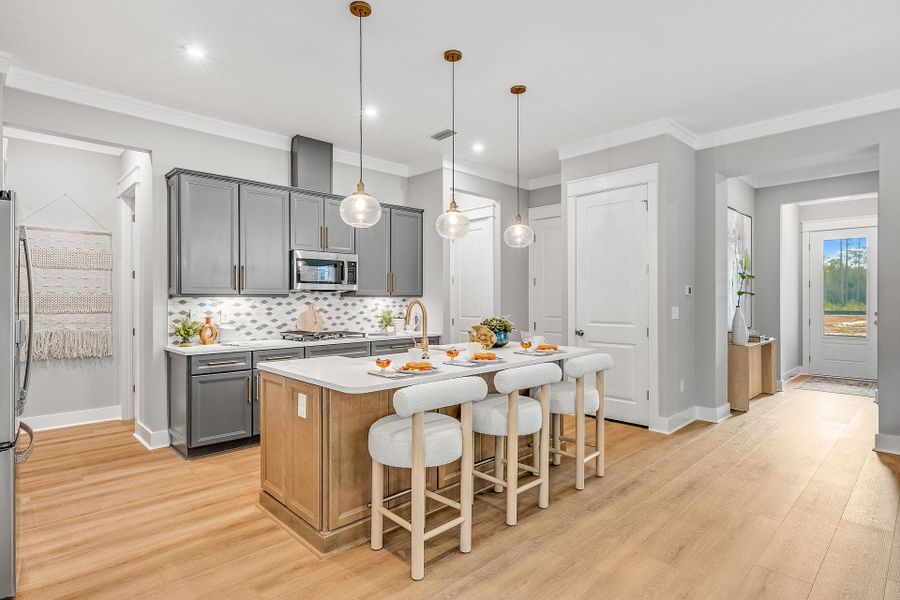 Representative furnished interior of a home built from the Anfield by Fischer Homes in The Villas at Longleaf Park, a Watersound Origins® community, Inlet Beach (Image 10).