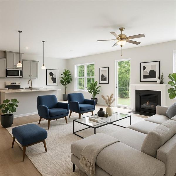 Furnished interior view inside a new home in The Hills at Cedar Creek, Winder (Image 7).