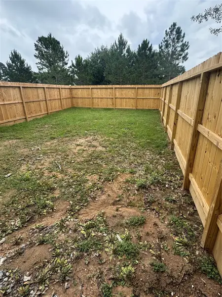 back yard is fenced