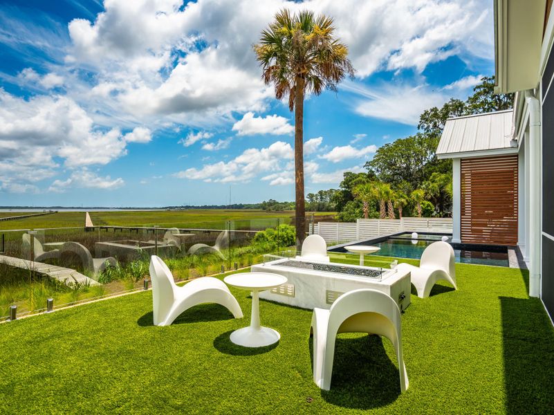 Exterior details and patio area of a home in , Charleston (Image 29). Exterior details and patio area of a home in , Charleston (Image 29).