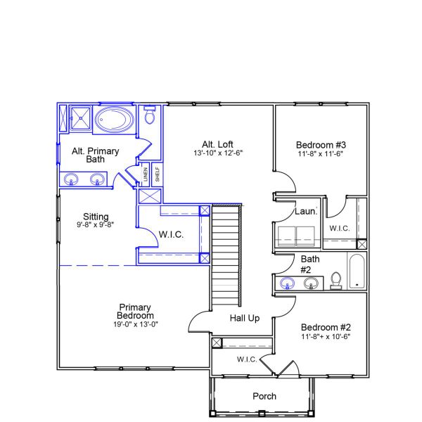 2D floor plan layout of this home in Gates at Windermere, Blythewood, SC (Image 3).