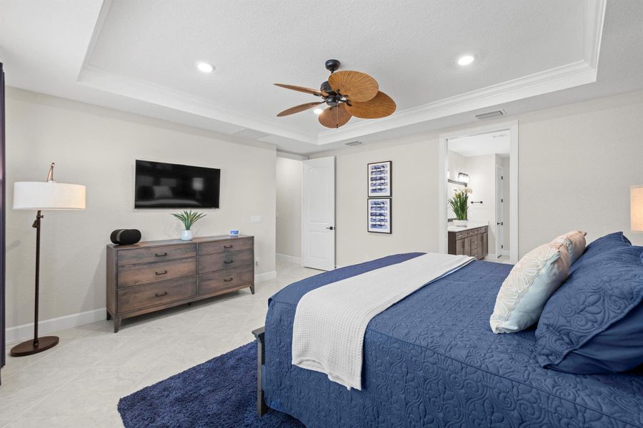 Furnished interior view inside a new home in Del Webb Tradition, Port St. Lucie (Image 46). Furnished interior view inside a new home in Del Webb Tradition, Port St. Lucie (Image 46).