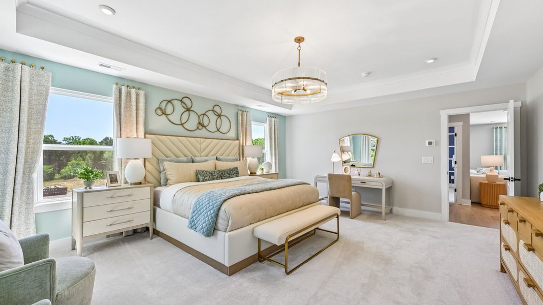 The Jordan Plan by DRB Homes in Farms at Bellingham, Mooresville, NC - Primary Bedroom The Jordan Plan by DRB Homes in Farms at Bellingham, Mooresville, NC - Primary Bedroom