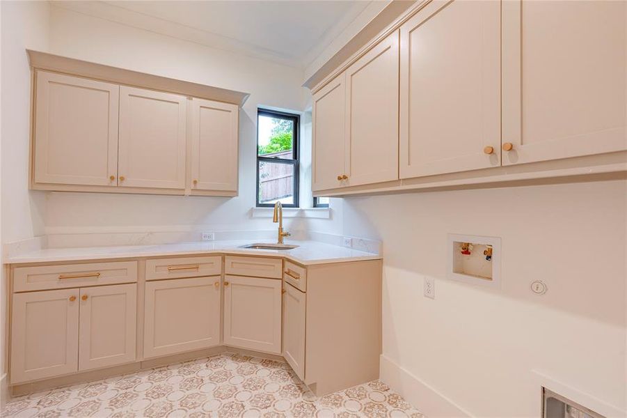 Laundry on 1st floor. Connects to large understair storage.