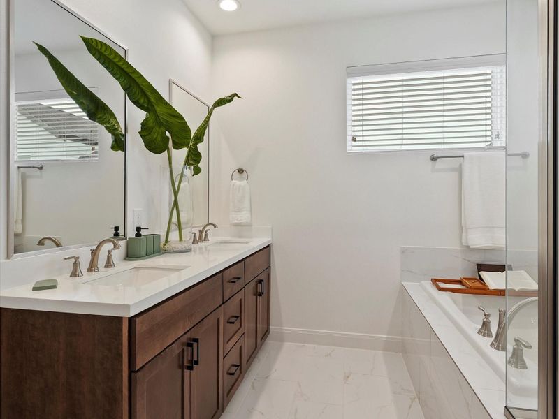 Furnished interior view inside a new home in Reserve At Oak Forest, Houston (Image 24). Furnished interior view inside a new home in Reserve At Oak Forest, Houston (Image 24).