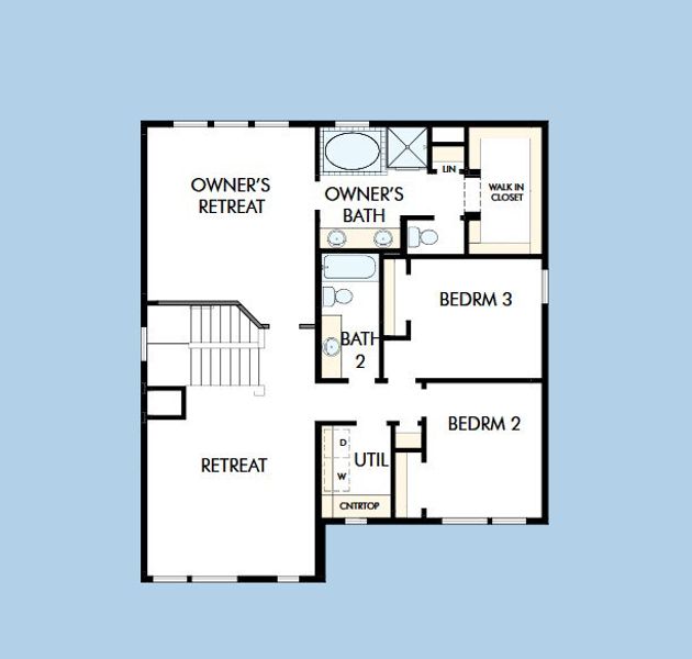 2D floor plan layout for the The Sloan by David Weekley Homes in Painted Prairie Legacy, Aurora, CO (Image 5).