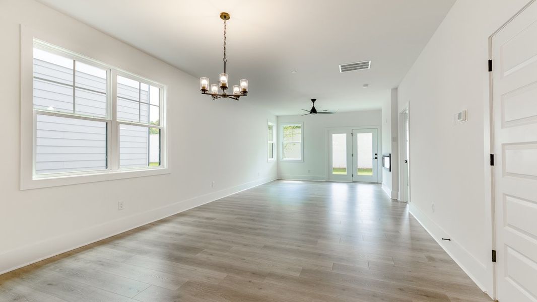 Representative unfurnished interior of a home built from the Bowen by D.R. Horton in The Village at Sandy Plains, Marietta (Image 12). Representative unfurnished interior of a home built from the Bowen by D.R. Horton in The Village at Sandy Plains, Marietta (Image 12).
