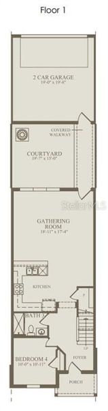 2D floor plan layout of this home in EverBe, Orlando, FL (Image 4).