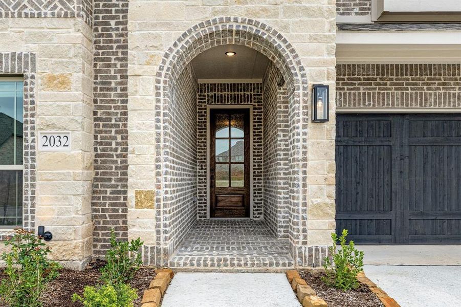 Front exterior of a new home in Homestead at Daniel Farms Phase 2, DeSoto, TX, highlighting curb appeal (Image 2). Front exterior of a new home in Homestead at Daniel Farms Phase 2, DeSoto, TX, highlighting curb appeal (Image 2).