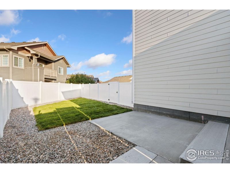 Apartment side yard with privacy.